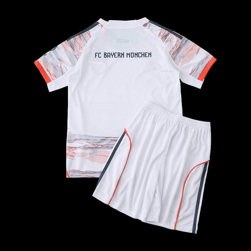 Bayern Munich Away Shirt 25/26 - Kids Fan Shirt White and Orange