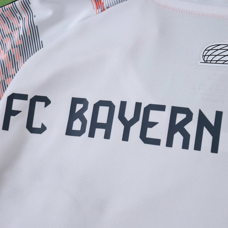 Bayern Munich Away Shirt 25/26 - Kids Fan Shirt White and Orange