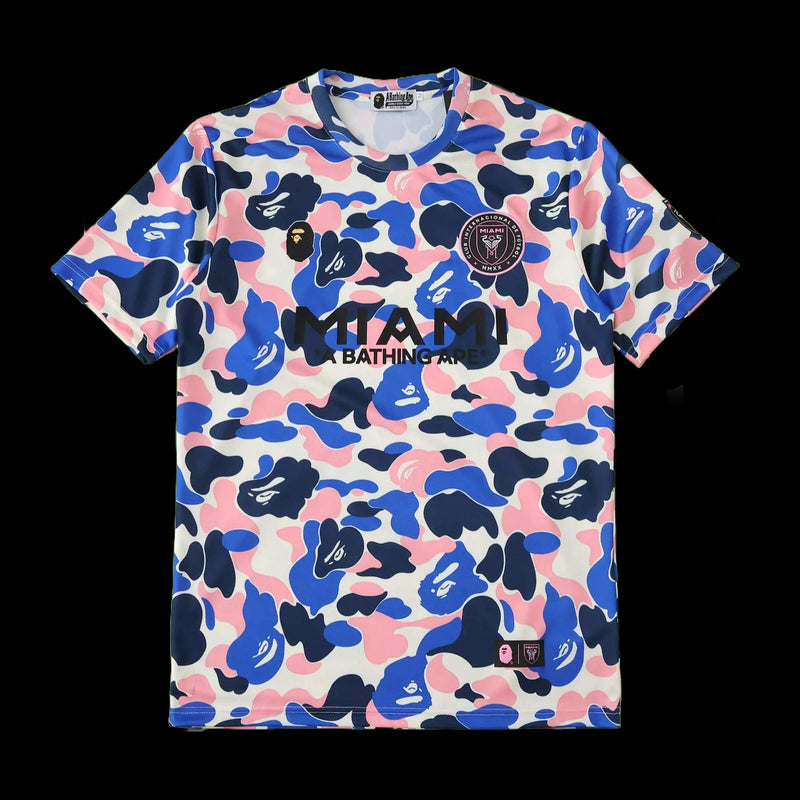 Inter Miami X Bape Shirt - Men's Fan Blue and Pink