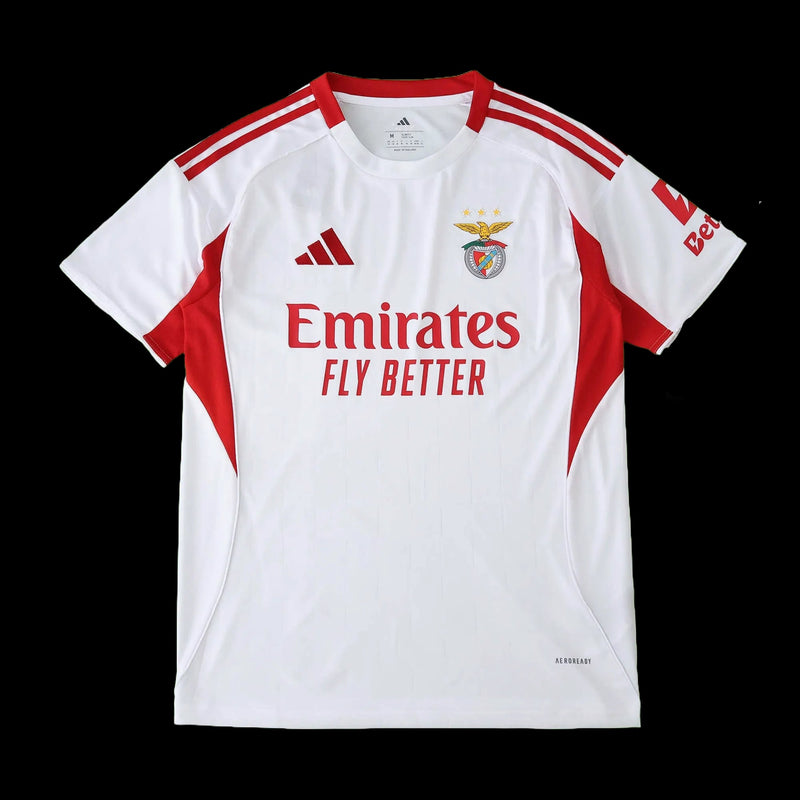 Benfica Third Away Shirt 25/26 - Men's Fan White and Red