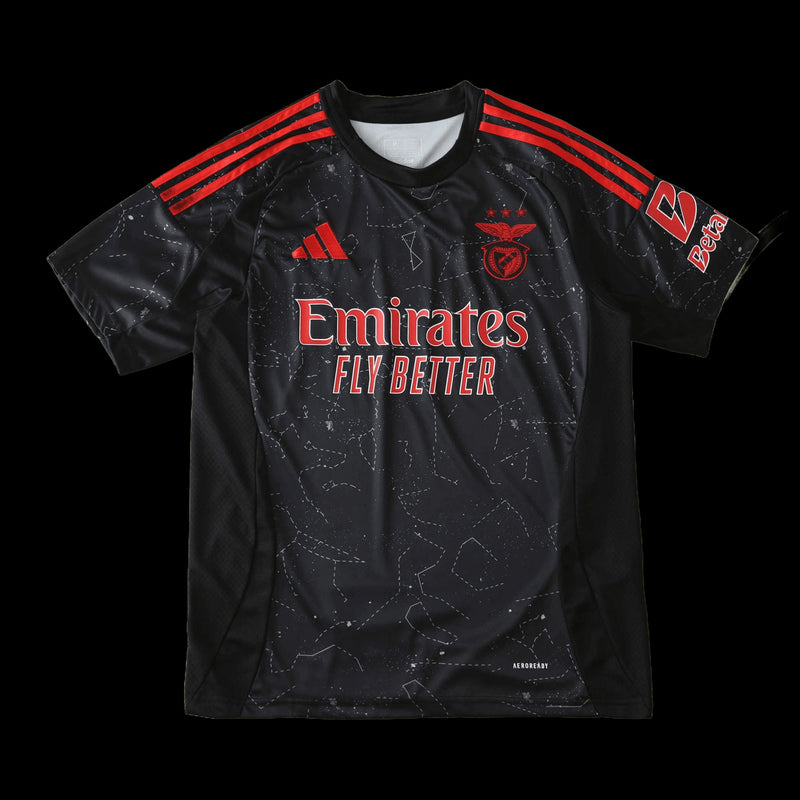 Benfica Away Shirt 24/25 - Men's Fan Black and Red