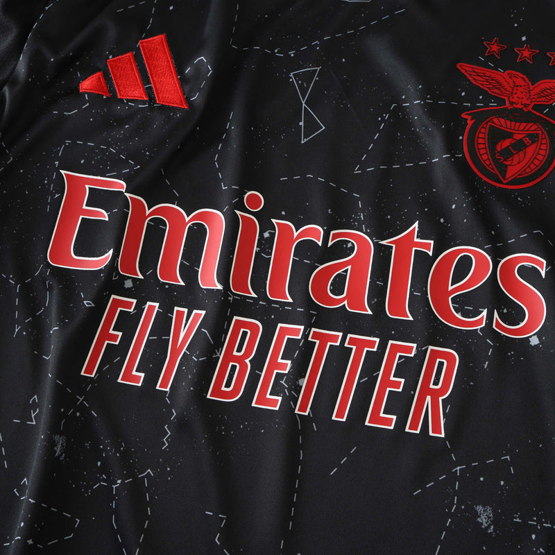 Benfica Away Shirt 24/25 - Men's Fan Black and Red