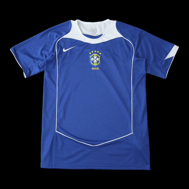 Brazil Away Retro 2004 Shirt - Men's Fan Blue