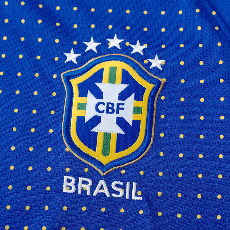 Brazil Away Retro 2010 Shirt - Men's Fan Blue