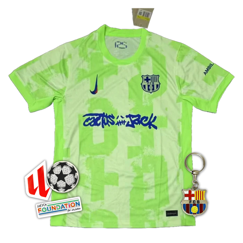 Barcelona TRAVIS SCOTT Third Away Shirt 24/25 - Men's Fan Green
