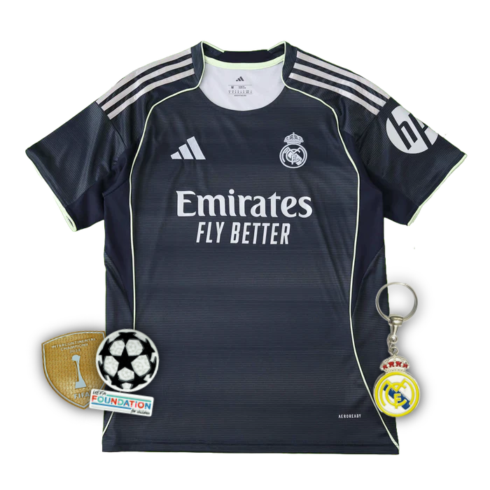 Real Madrid Away Shirt 25/26 - Men's Fan Black