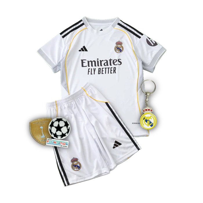 Real Madrid Home Shirt 25/26 - Kids Fan Shirt White